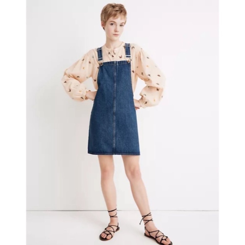 MADEWELL denim overalls dress